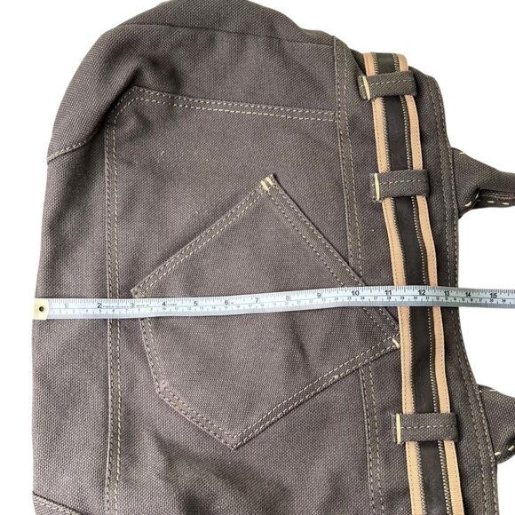 Vintage Y2K Gap Canvas Slouchy Tote Bag Brown Indie - Picture 8 of 10